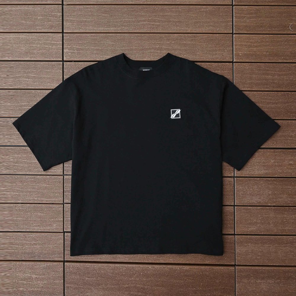 We11 Done Back Painted Letters Logo T Shirt in Black